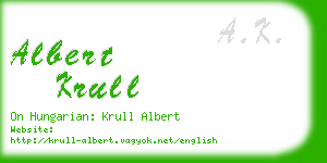 albert krull business card